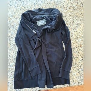 NWT Women’s All Saints Dahlia Sweater with Zip Collar BLACK size SMALL